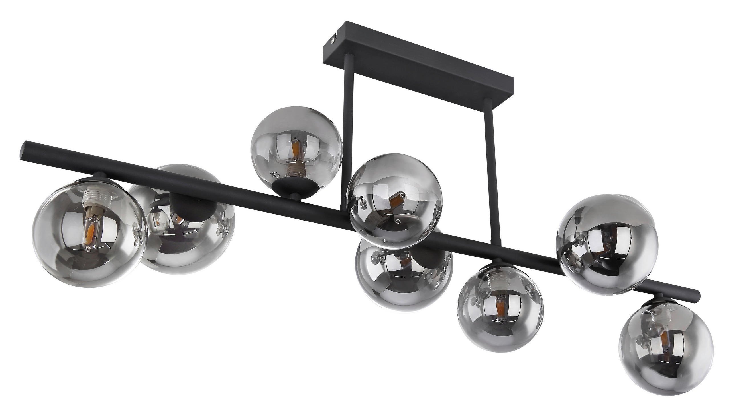 LED MENNYEZETI LÁMPA - fekete, Design, Üveg/fém (86/30/35,8cm) - Globo