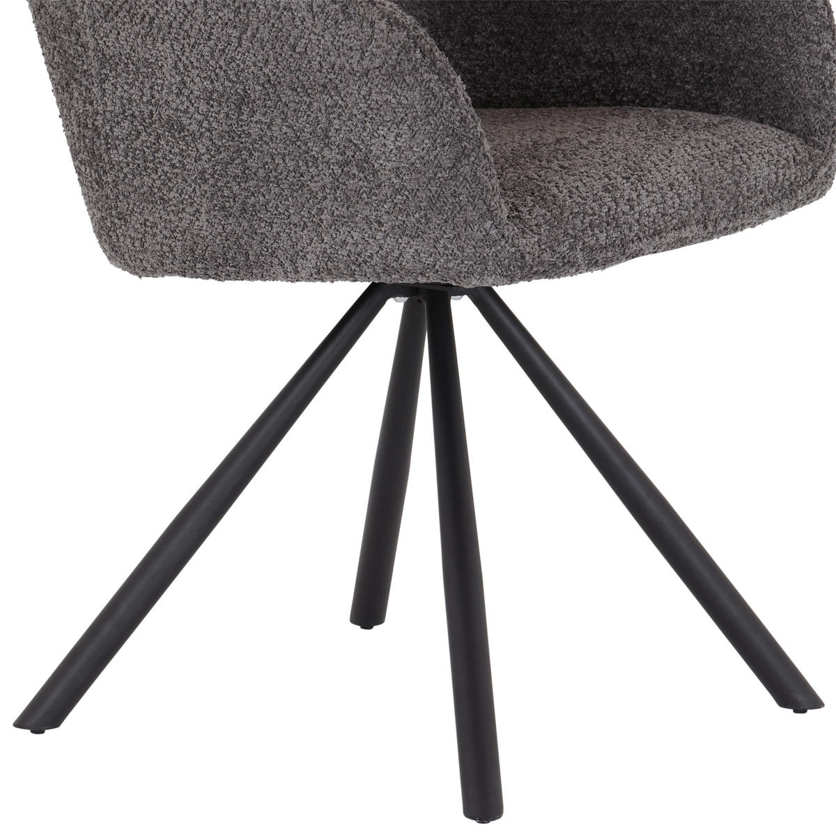 ARMLEHNSTUHL  in Eisen Bouclé  - Schwarz/Grau, MODERN, Holz/Textil (59/88/64cm) - MID.YOU
