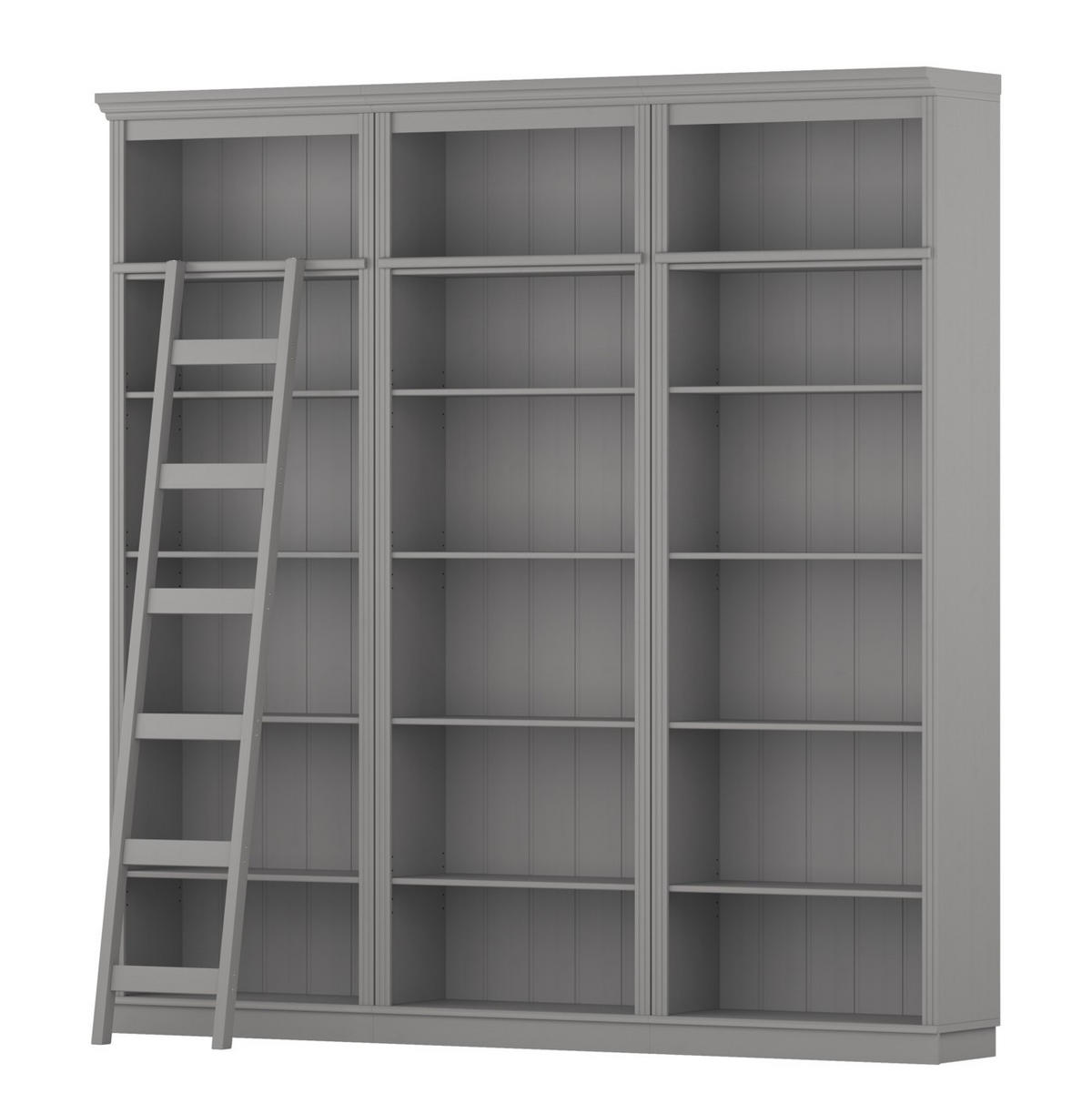 BÜCHERWAND Kiefer massiv Grau  - Grau, Design, Holz (222/223/37cm) - Livetastic