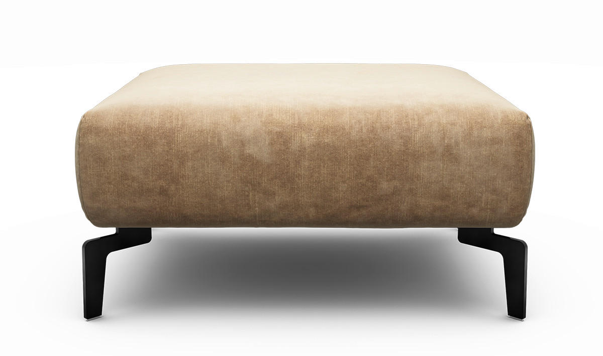 HOCKER Samt Sandfarben  - Sandfarben/Schwarz, Design, Textil/Metall (90/70/46cm) - SENSOO