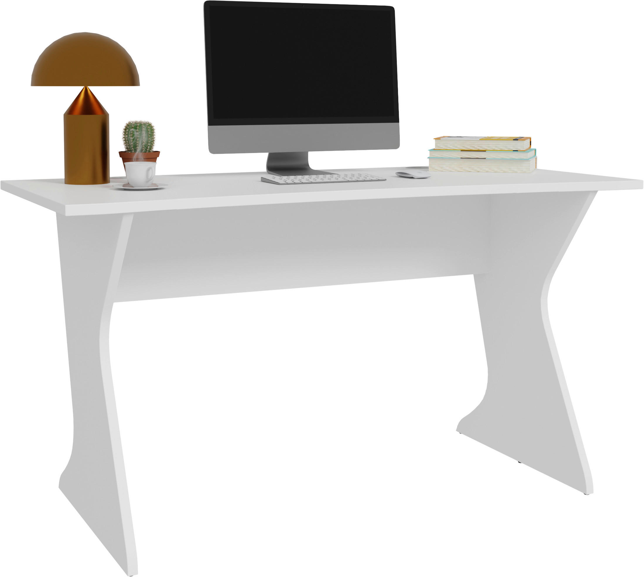 BIROU - alb, Modern, plastic/material pe bază de lemn (140/76,2/65cm) - Hom`in