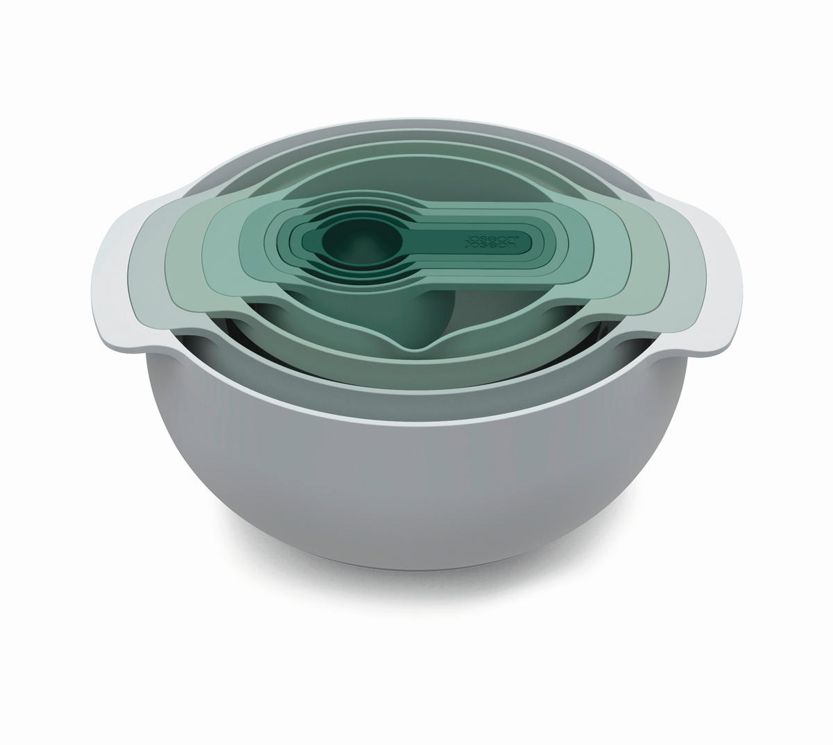SCHÜSSELSET Nest 9-teilig  - Salbeigrün, Basics, Kunststoff - Joseph Joseph