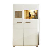 VITRÍNA, bílá, barvy dubu, 80/139/37 cm - bílá/barvy dubu, Design, kov/kompozitní dřevo (80/139/37cm) - Hom`in