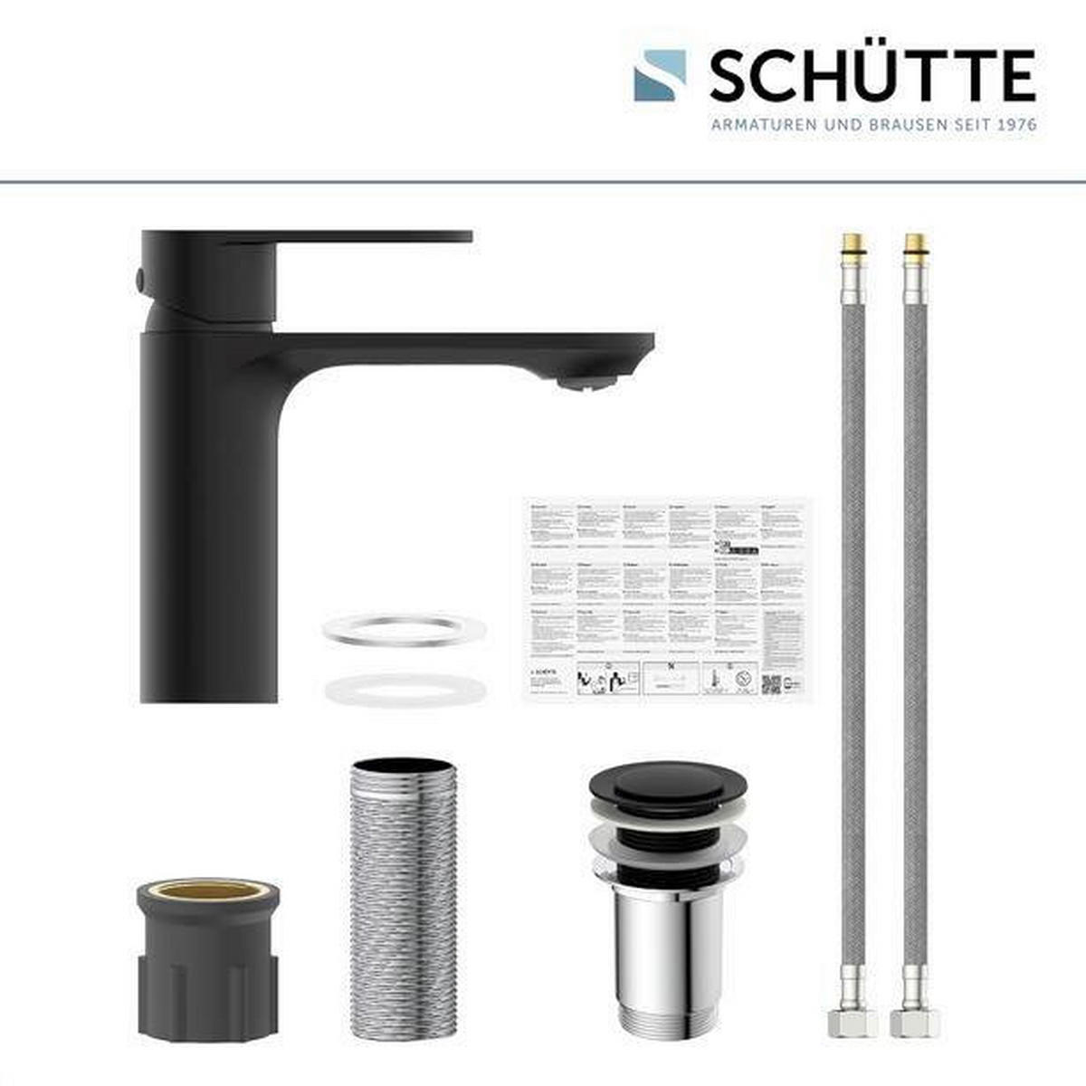 FÜRDŐSZOBAI CSAPTELEP 16/14,5/4,5 cm  - fekete, fém (16/14,5/4,5cm) - Schütte