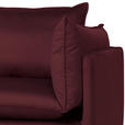 ECKSOFA Bordeaux Samt  - Bordeaux/Schwarz, Design, Textil/Metall (200/241cm) - Carryhome