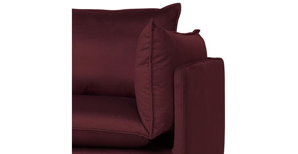 ECKSOFA Bordeaux Samt  - Bordeaux/Schwarz, Design, Textil/Metall (200/241cm) - Carryhome