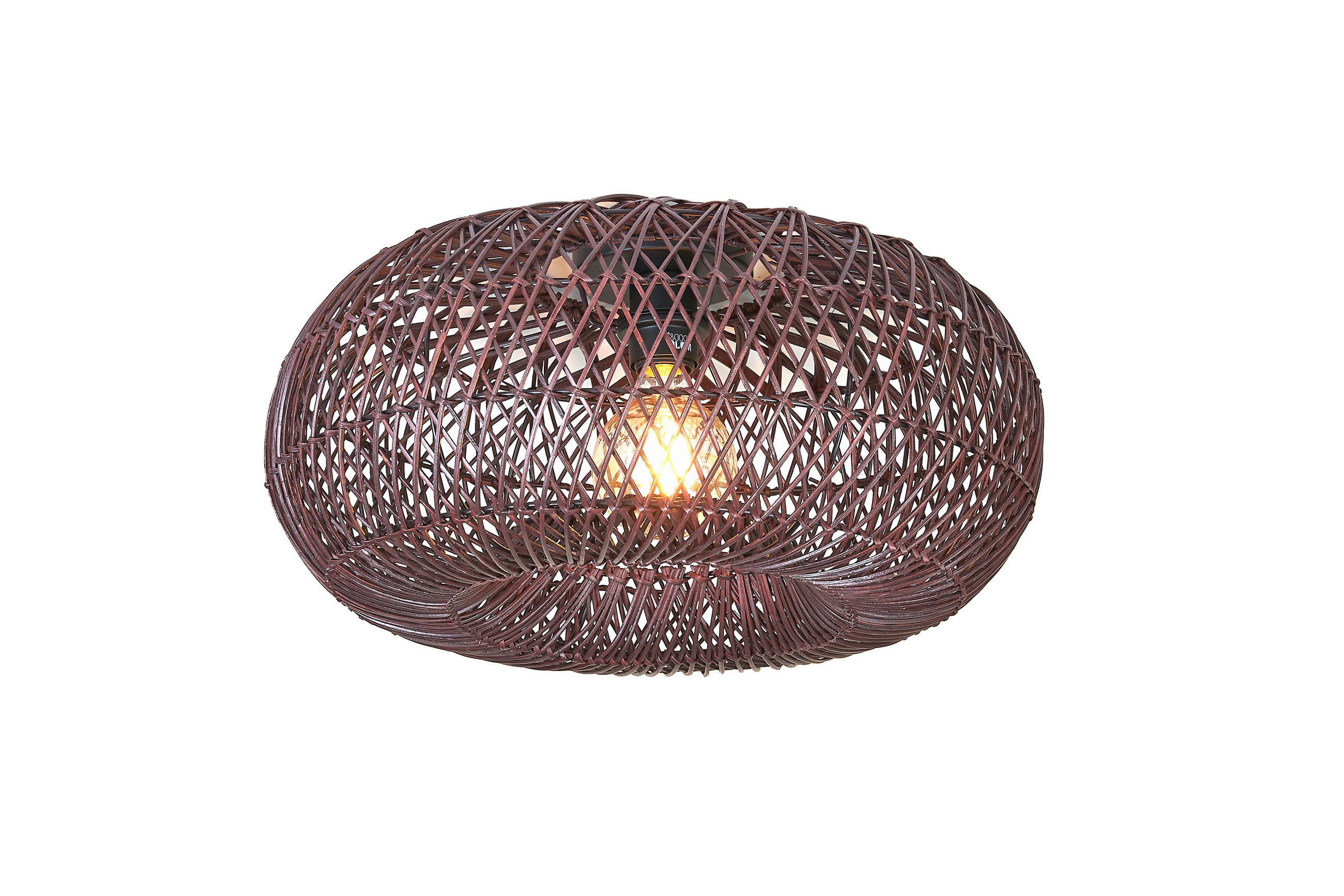 DECKENLEUCHTE Good & Mojo 50/23 cm - Bordeaux, Basics, Naturmaterialien (50/23cm) - Good & Mojo