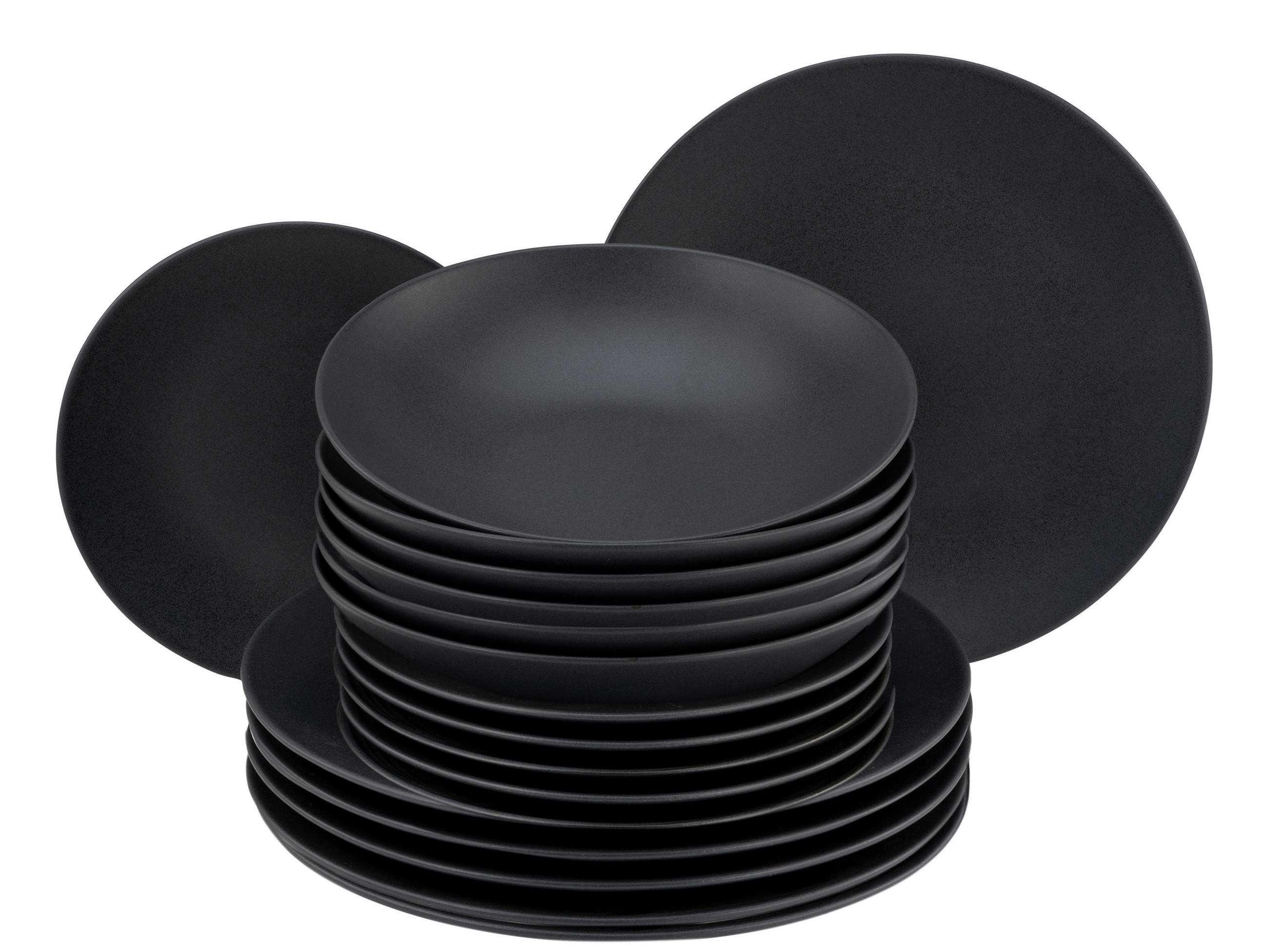 TAFELSERVICE Soft Touch 18-teilig  - Schwarz, Basics, Keramik - Creatable