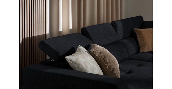 ECKSOFA in Chenille Anthrazit 284/205 cm - Anthrazit/Schwarz, Design, Kunststoff/Textil (284/205cm) - Xora