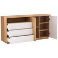 SIDEBOARD  in 162/82/40 cm  - Eichefarben/Weiß Hochglanz, KONVENTIONELL, Holzwerkstoff (162/82/40cm) - Xora