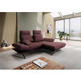ECKSOFA  in Flachgewebe Bordeaux  234/155 cm  - Bordeaux/Schwarz, Design, Textil/Metall (234/155cm) - Dieter Knoll