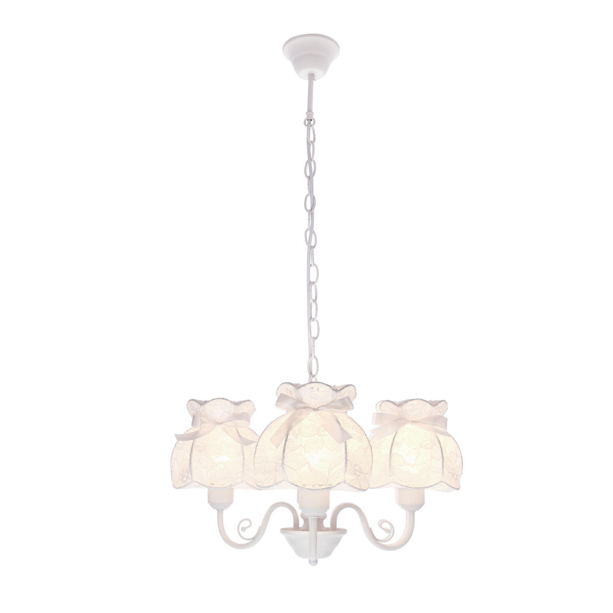 PENDELLEUCHTE 53/53/82 cm  - Weiß, KONVENTIONELL, Textil/Metall (53/53/82cm)