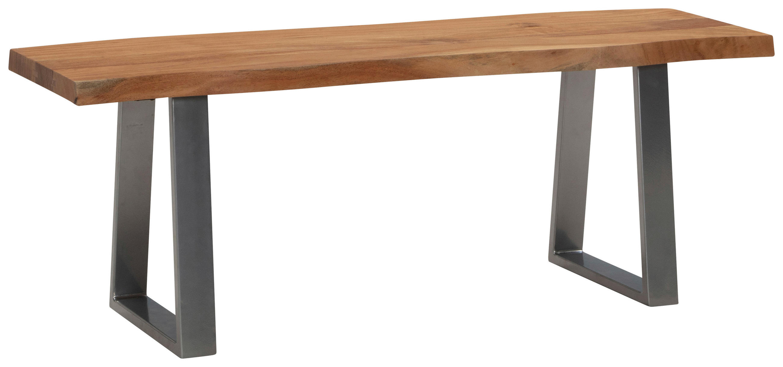 GARDEROBENBANK  - Chromfarben/Hellbraun, Design, Holz/Metall (120/40/45,5cm) - MID.YOU