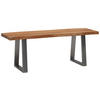 GARDEROBENBANK  - Chromfarben/Hellbraun, Design, Holz/Metall (120/40/45,5cm) - MID.YOU