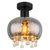 DECKENLEUCHTE  21/25 cm    - Klar/Schwarz, Trend, Glas/Metall (21/25cm) - Globo