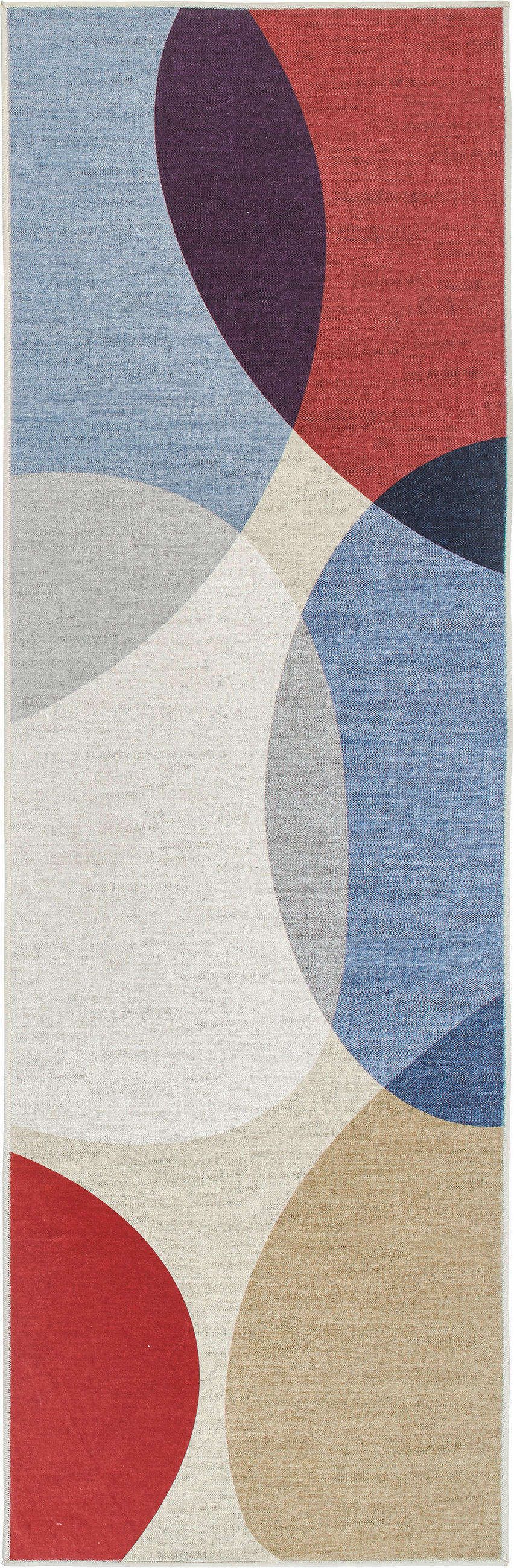 Lindorug Läufer Cortea Nayra Creme, Dunkelrot, Blaugrau 80x250 cm