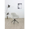 ARMLEHNSTUHL  in Eisen Leinenoptik  - Beige/Schwarz, Design, Textil/Metall (61/82/65cm) - Novel