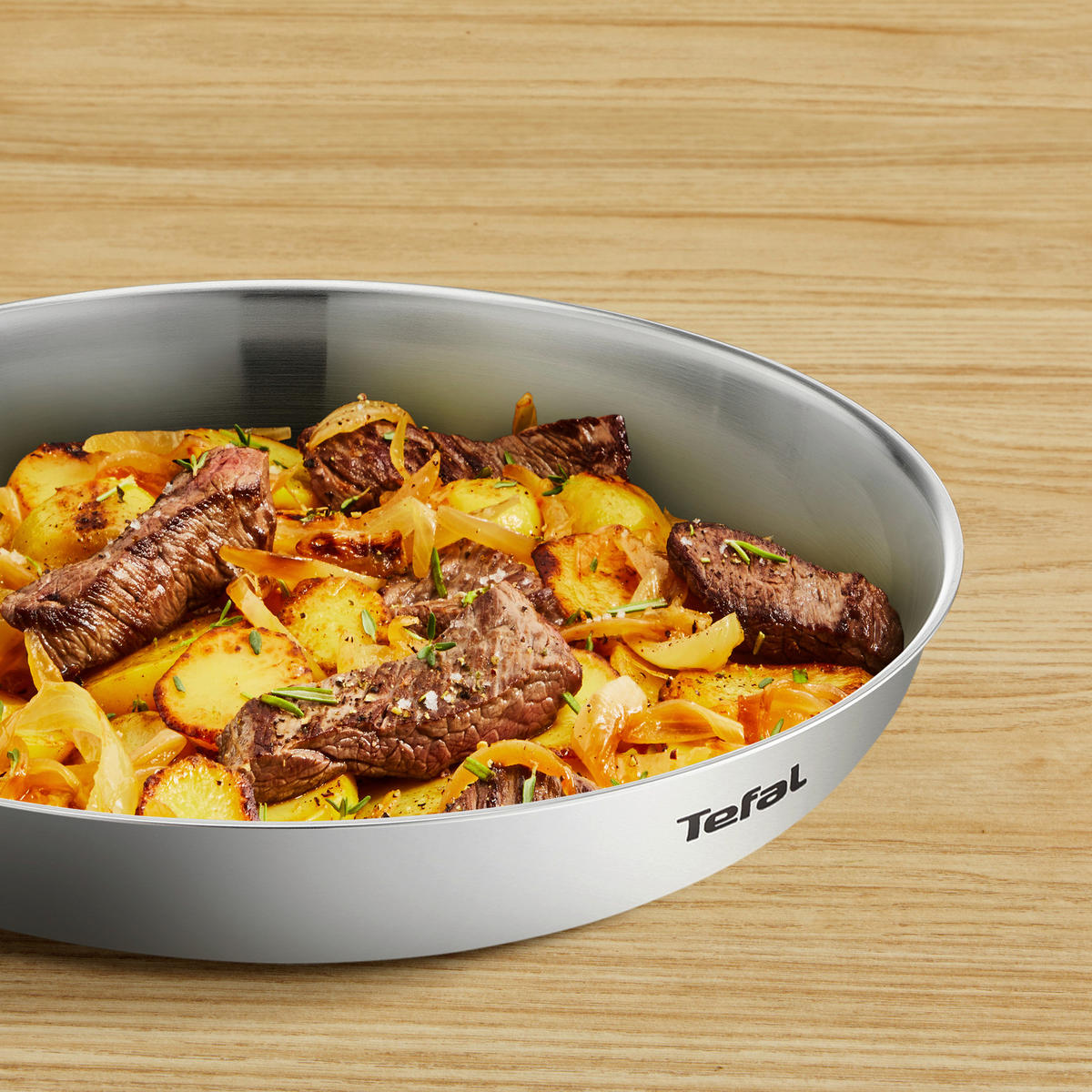 SET PONEV nerjaveče jeklo 2-delni  - barve nerjavečega jekla, Basics, kovina - Tefal
