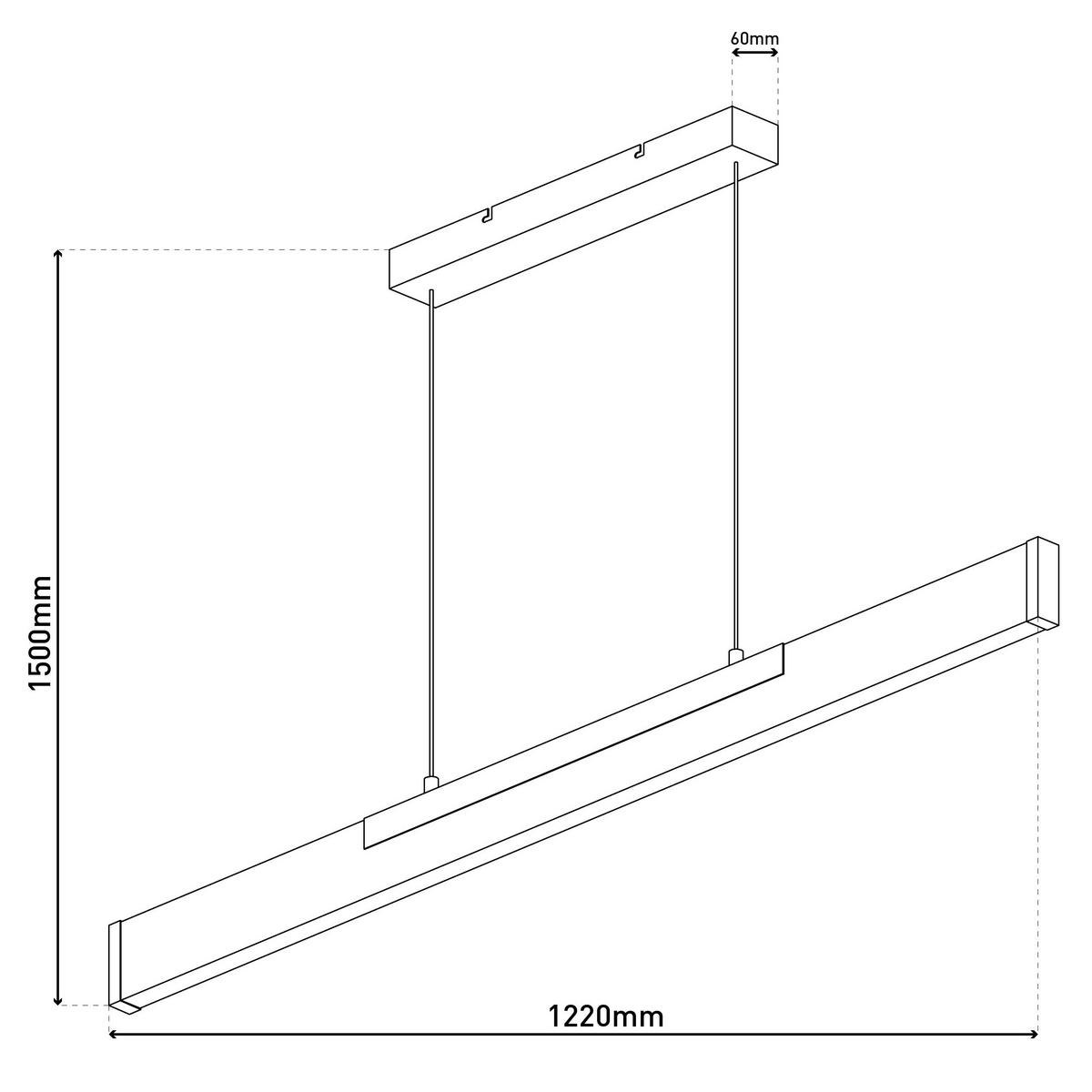 LED-PENDELLEUCHTE WILMA 122.2/6/150 cm   - Eichefarben/Schwarz, Natur, Metall (122.2/6/150cm) - Näve