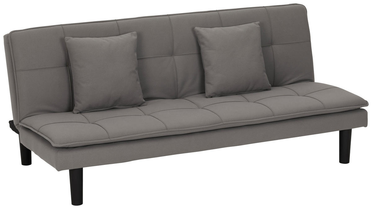 SCHLAFSOFA in Textil Grau  - Schwarz/Grau, Basics, Kunststoff/Textil (180/79/91cm) - P & B