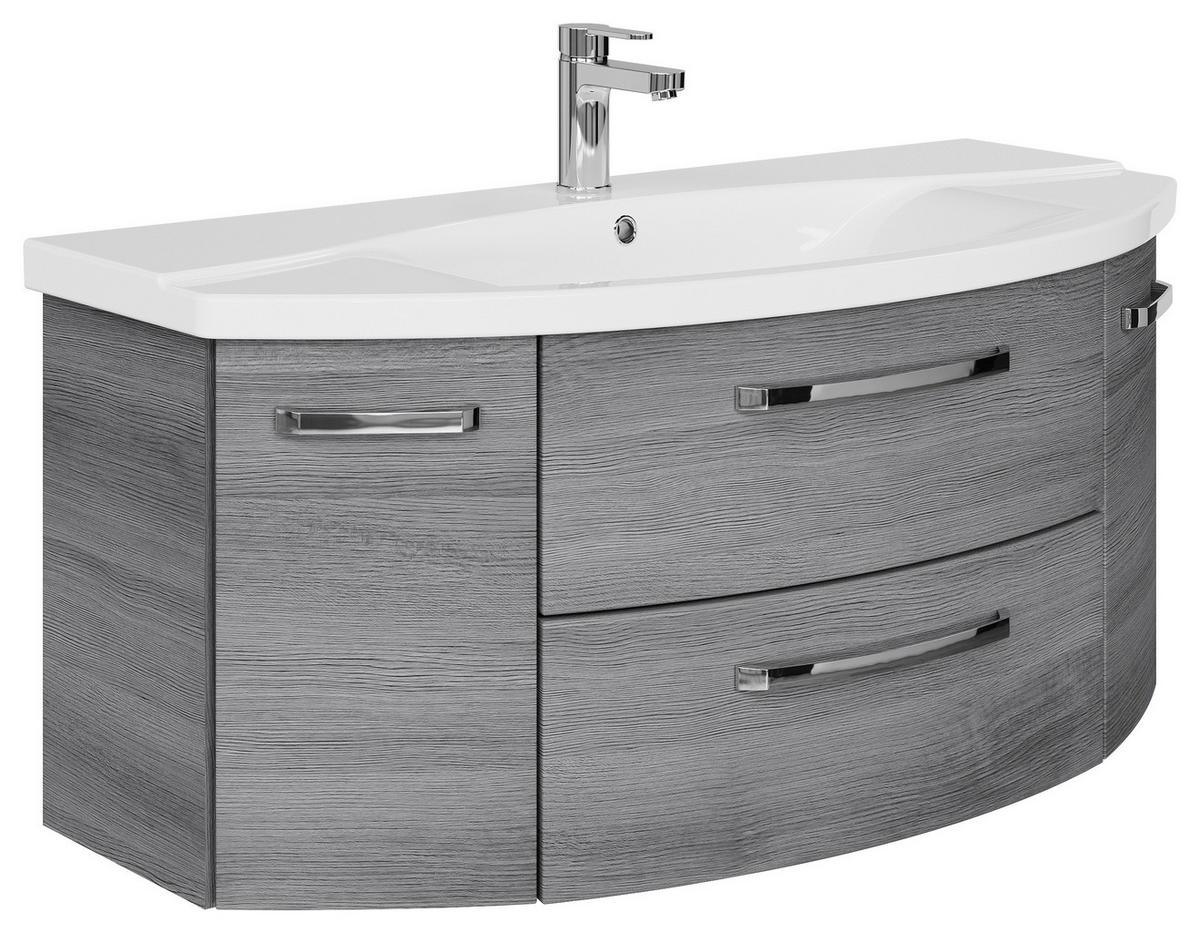 BADEZIMMER 3-teilig  in 120,5 cm  - Chromfarben/Graphitfarben, MODERN, Glas/Keramik (120,5cm) - Sadena