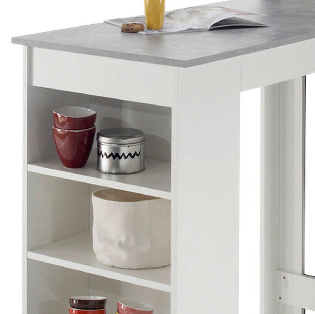 BARTISCH rechteckig Grau, Weiß  - Weiß/Grau, Design, Holzwerkstoff (115/50/103cm) - MID.YOU