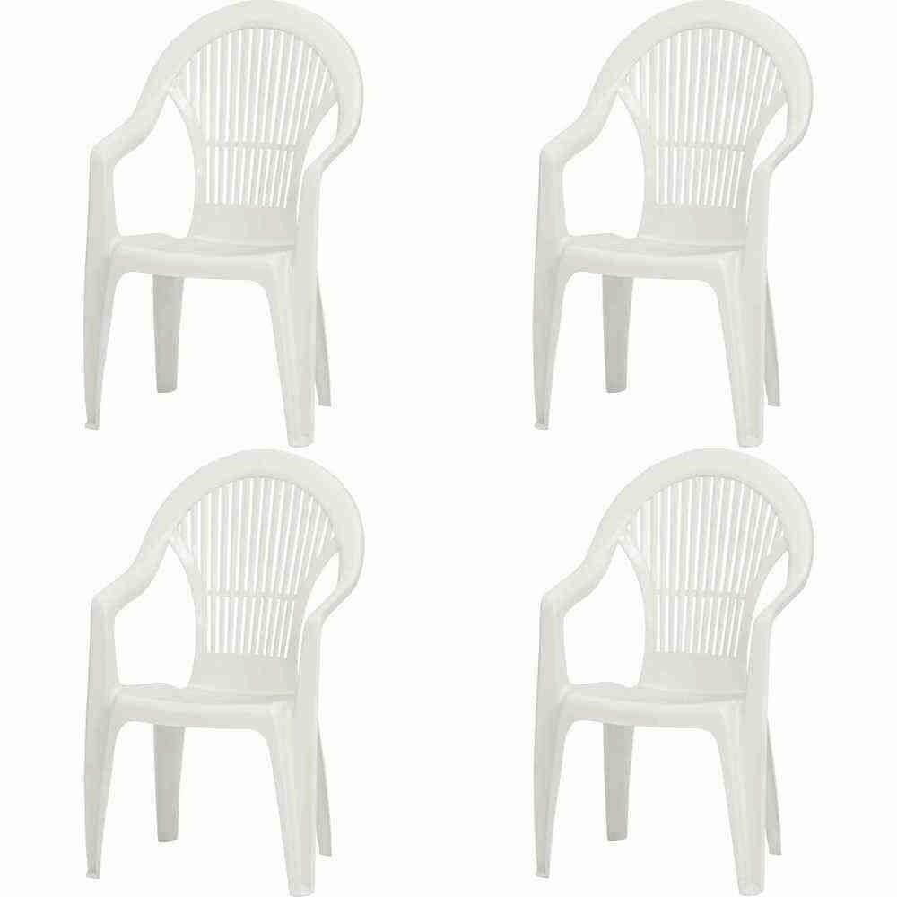 Gardenson Stapelsessel Weiß 57x93x54 cm