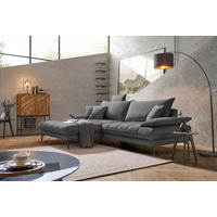 ECKSOFA PRATO Graubraun Webstoff  - Graubraun/Schwarz, MODERN, Textil/Metall (176/292cm) - MID.YOU