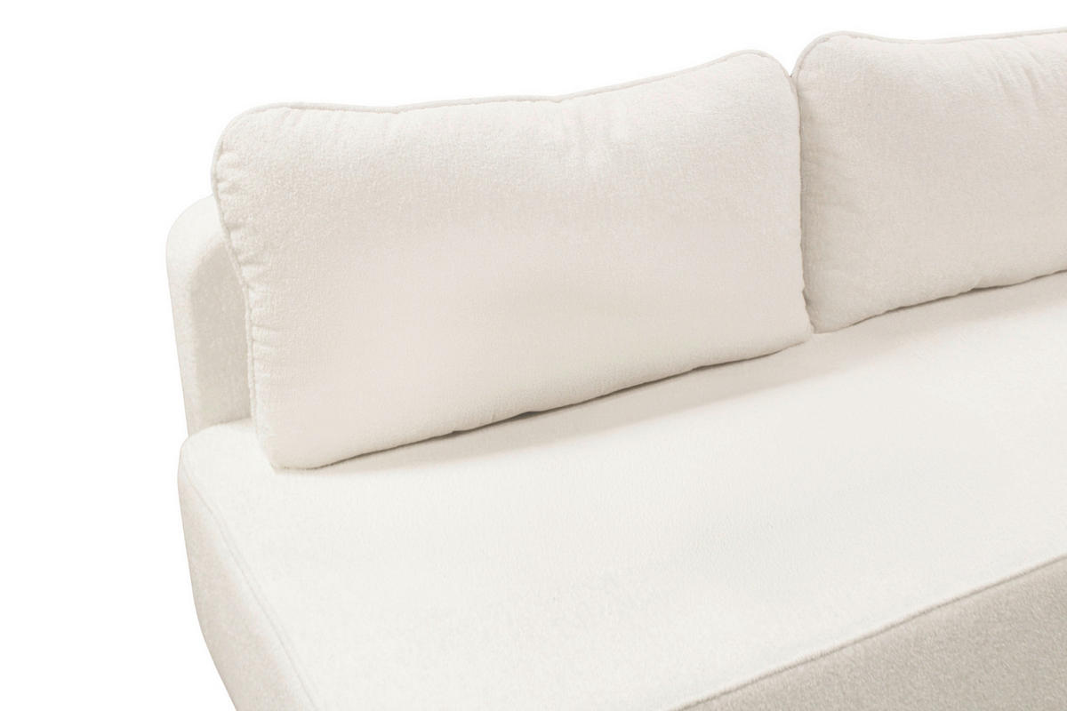 SCHLAFSOFA FREDO Bouclé Creme  inkl.  - Creme/Schwarz, Design, Kunststoff/Textil (212/93/100cm) - MID.YOU