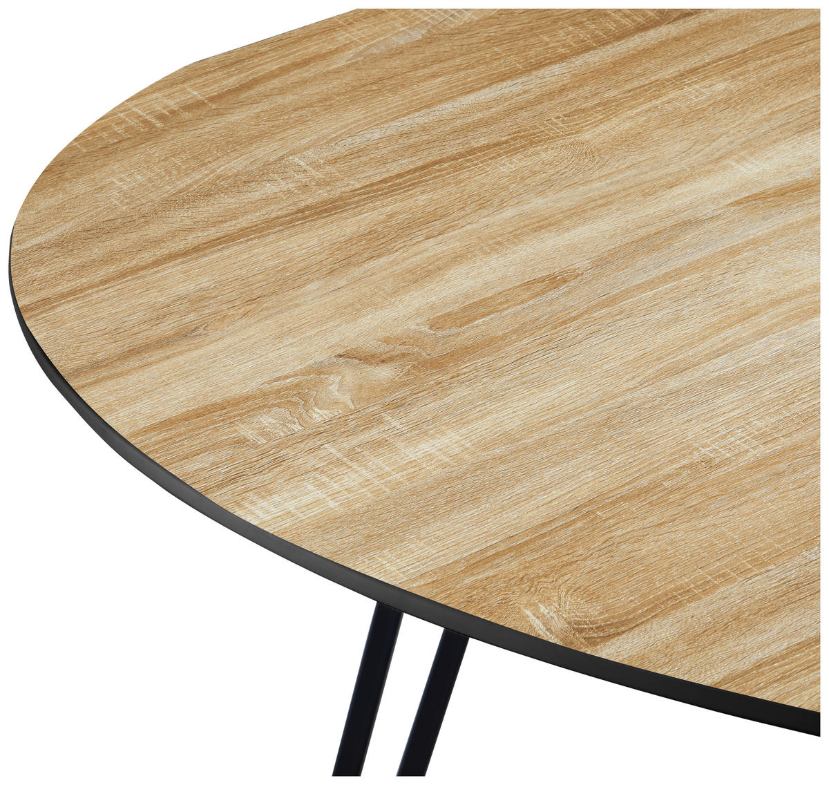 JEDILNA MIZA, barve hrasta  - črna/barve hrasta, Trendi, kovina/leseni material (120/75/120cm) - Livetastic