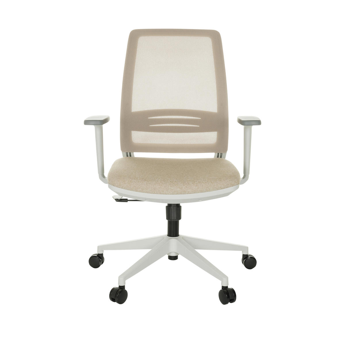 OTOČNÁ ŽIDLE, béžová - šedá/bílá, Basics, textil/plast (68/98,5-108,5/56cm) - MID.YOU