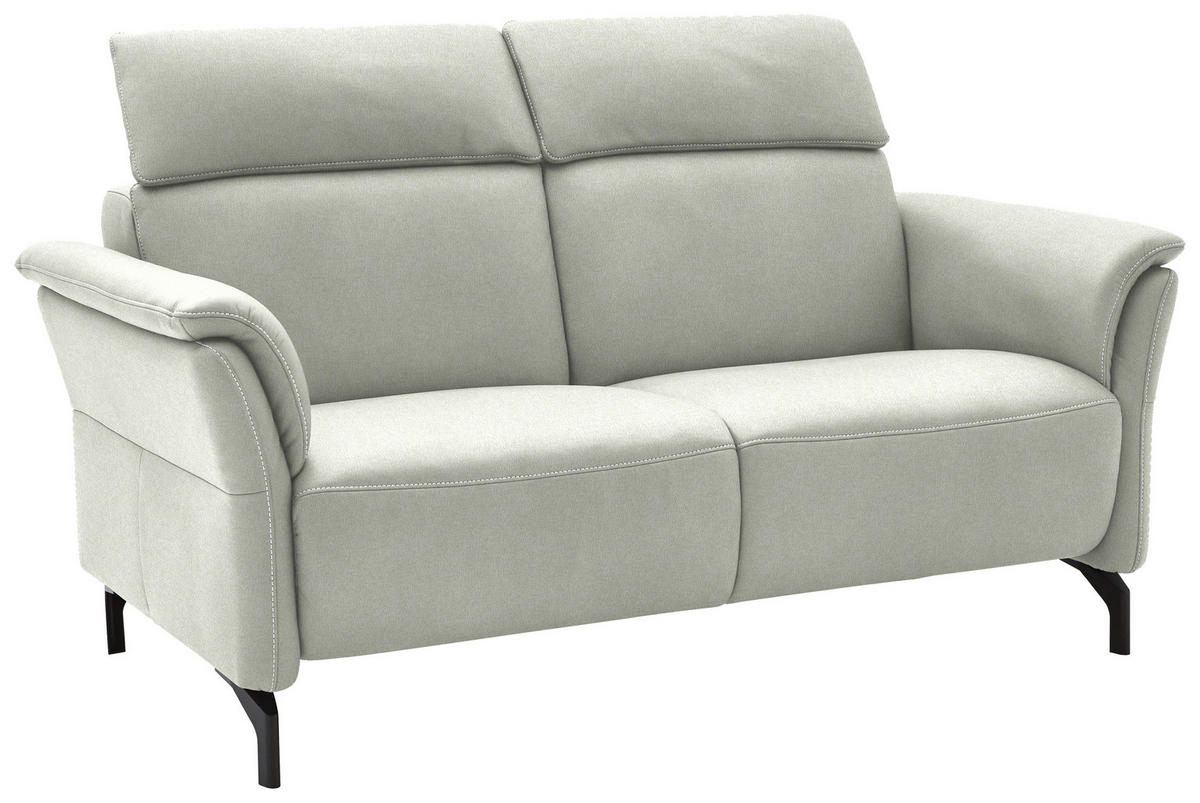 2-SITZER-SOFA in Mikrofaser Hellgrau  - Hellgrau/Schwarz, KONVENTIONELL, Textil/Metall (178/103/95cm) - Dieter Knoll