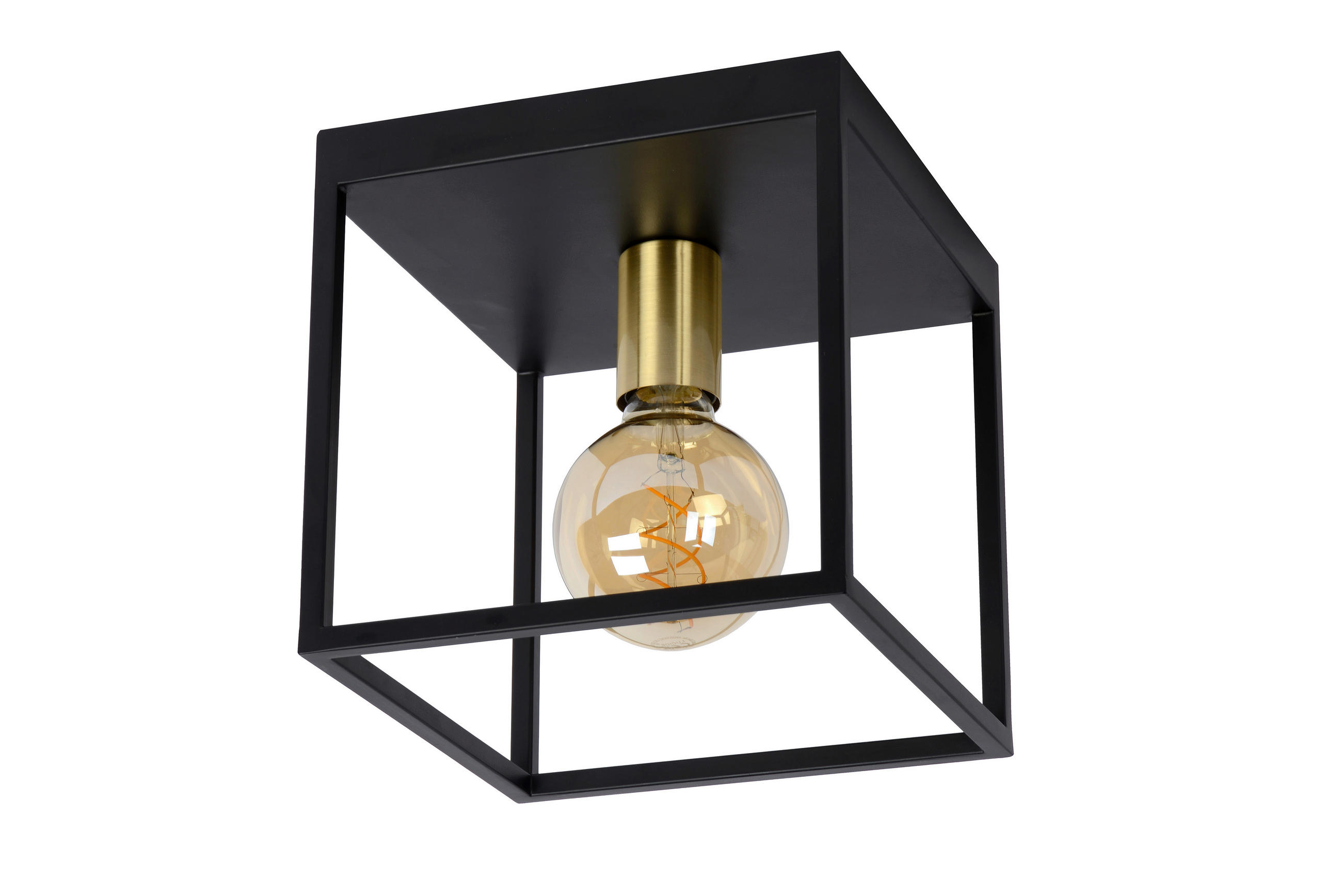 DECKENLEUCHTE Ruben 22/22/22 cm   - Schwarz, Basics, Metall (22/22/22cm) - Lucide