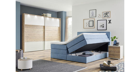 BOXSPRINGBETT 180/200 cm in Blau - Blau/Schwarz, KONVENTIONELL, Holz/Holzwerkstoff (180/200cm) - Esposa