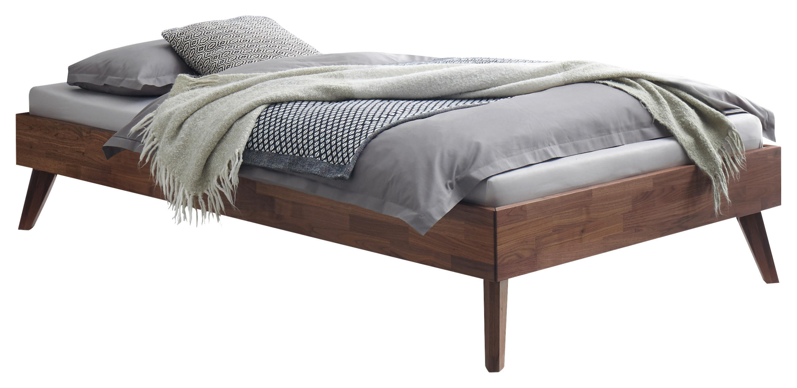 BETT 90/200 cm  in Nussbaumfarben  - Nussbaumfarben, KONVENTIONELL, Holz (90/200cm) - Hasena