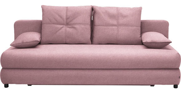 SCHLAFSOFA in Textil Rosa - Schwarz/Rosa, Design, Kunststoff/Textil (208/73-90/102cm) - Hom`in