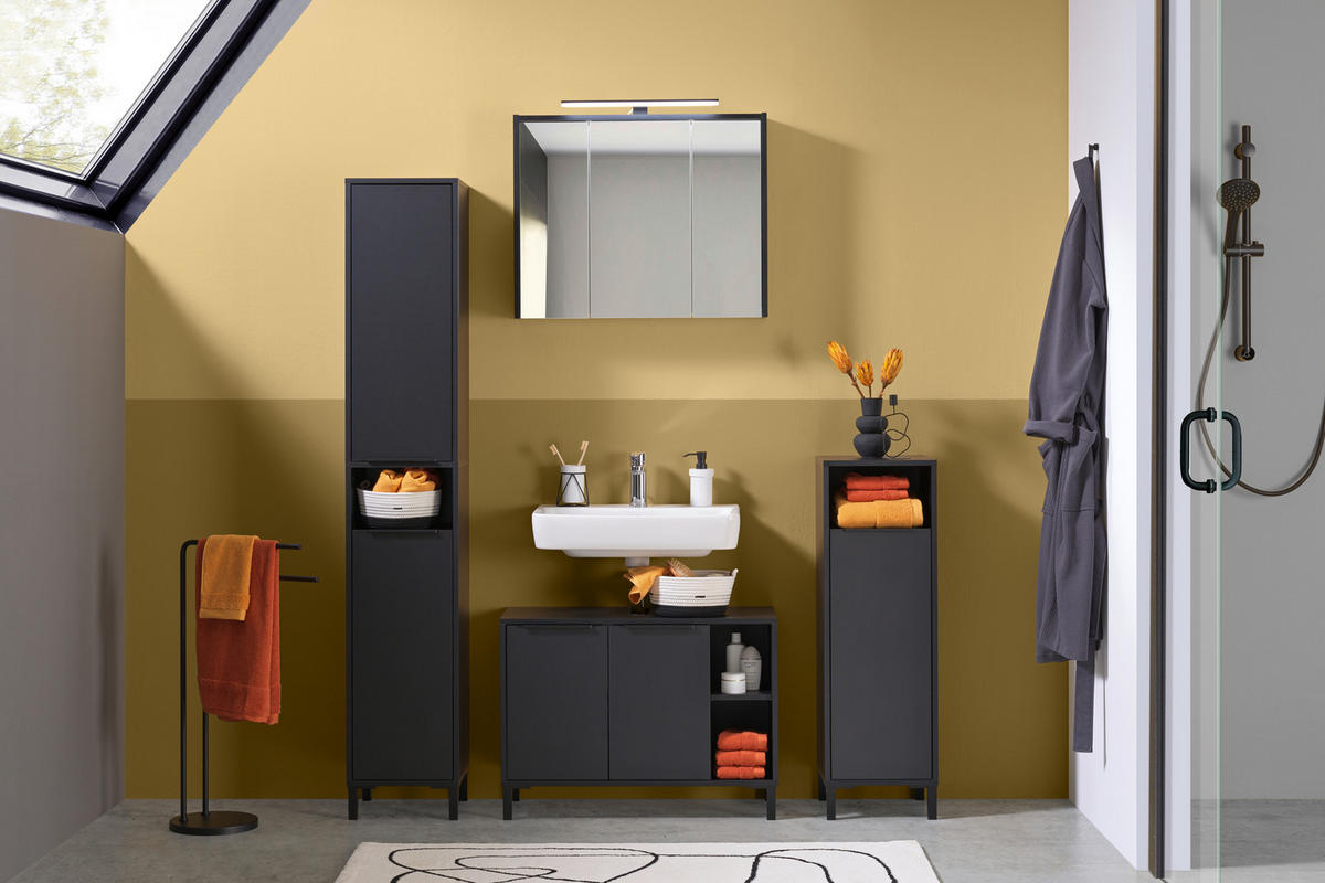 HIGHBOARD INOVA  in 60/94,4/33 cm  - Anthrazit/Schwarz, Basics, Holzwerkstoff/Kunststoff (60/94,4/33cm) - home24
