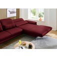 ECKSOFA in Echtleder Dunkelrot  - Schwarz/Dunkelrot, Design, Leder/Metall (332/193cm) - Dieter Knoll