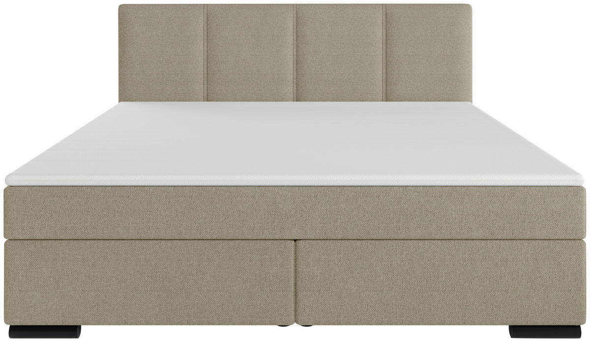 BOXSPRINGBETT 160/200 cm  in Beige  - Beige/Schwarz, MODERN, Karton/Holz (160/200cm) - MID.YOU