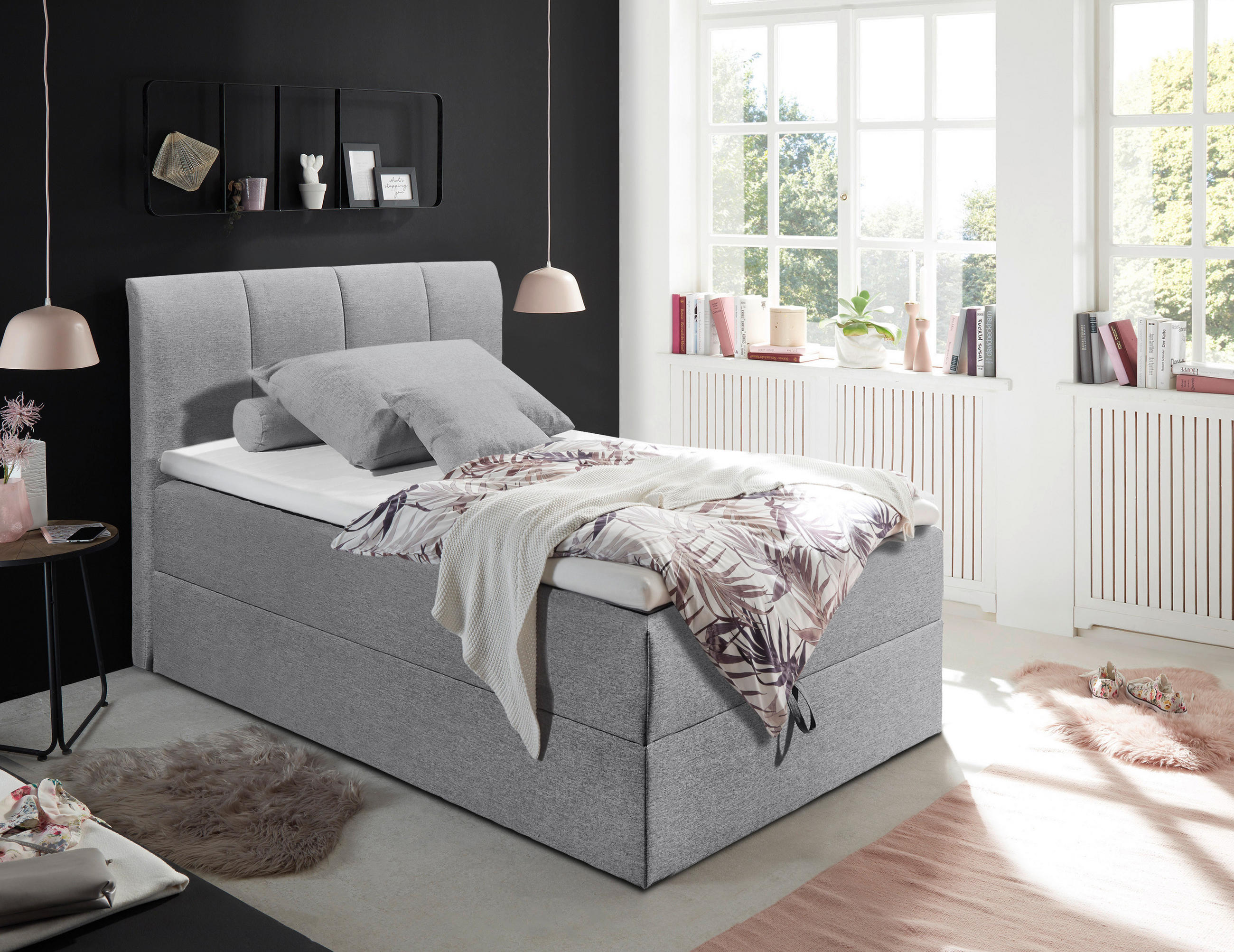 MID.YOU POSTEL BOXSPRING, 120/200 cm, šedá