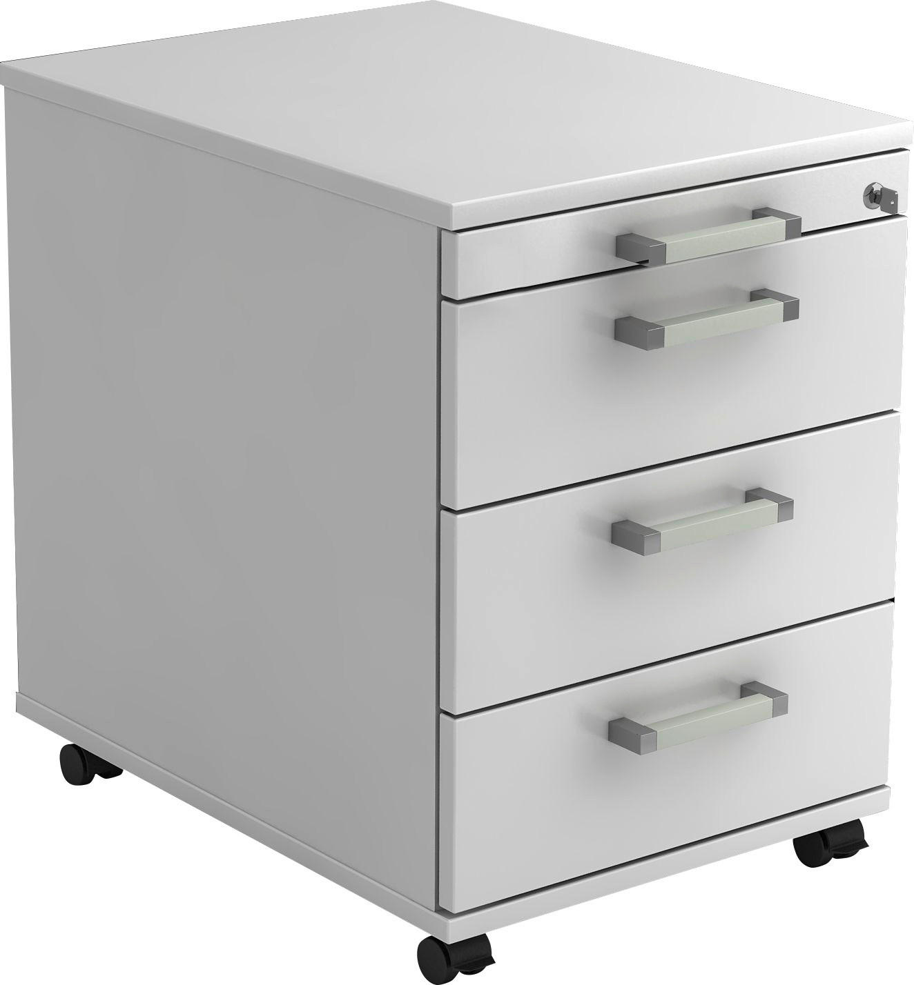 ROLLCONTAINER 42,8/59/58 cm  - Chromfarben/Weiß, KONVENTIONELL, Holzwerkstoff/Kunststoff (42,8/59/58cm) - Venda