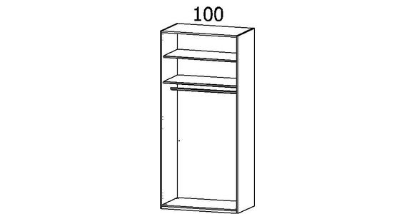DREHTÜRENSCHRANK 101/197/60 cm 2-türig Sonoma Eiche - Silberfarben/Sonoma Eiche, Design, Glas/Holzwerkstoff (101/197/60cm) - Novel