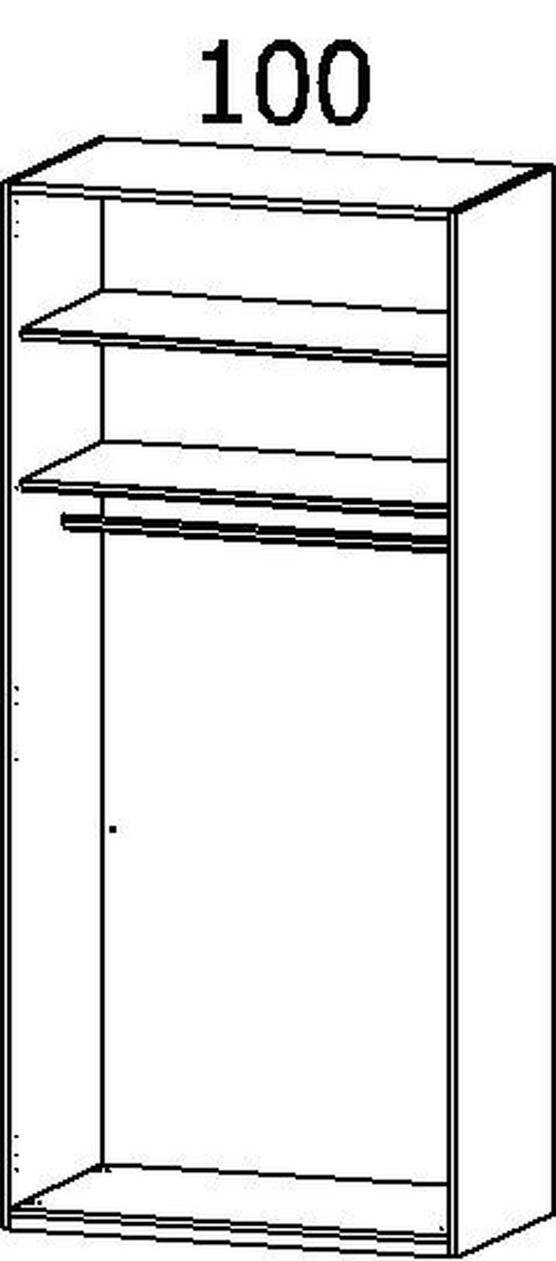 DREHTÜRENSCHRANK 101/197/60 cm 2-türig Weiß  - Weiß, Design, Glas/Holzwerkstoff (101/197/60cm) - Novel