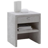 NACHTSCHRANK 48/55/40 cm  - Silberfarben/Hellgrau, KONVENTIONELL, Textil/Metall (48/55/40cm) - Voleo