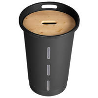 AUFBEWAHRUNGSBOX  - Anthrazit, Basics, Holz/Kunststoff (29,5/50,5/29,5cm) - Ambia Garden