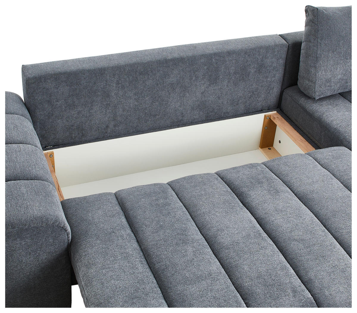 ECKSOFA Dunkelgrau Flachgewebe  - Dunkelgrau/Schwarz, KONVENTIONELL, Holz/Textil (275/180cm) - Carryhome