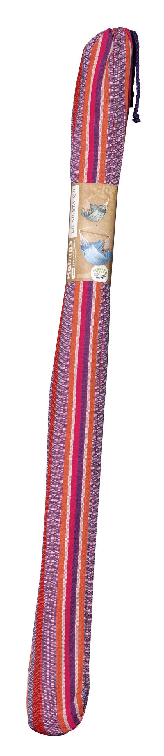 HÄNGESESSEL comfort org.cotton 110/160/180 cm  - Pink/Lila, KONVENTIONELL, Holz/Textil (110/160/180cm) - La Siesta