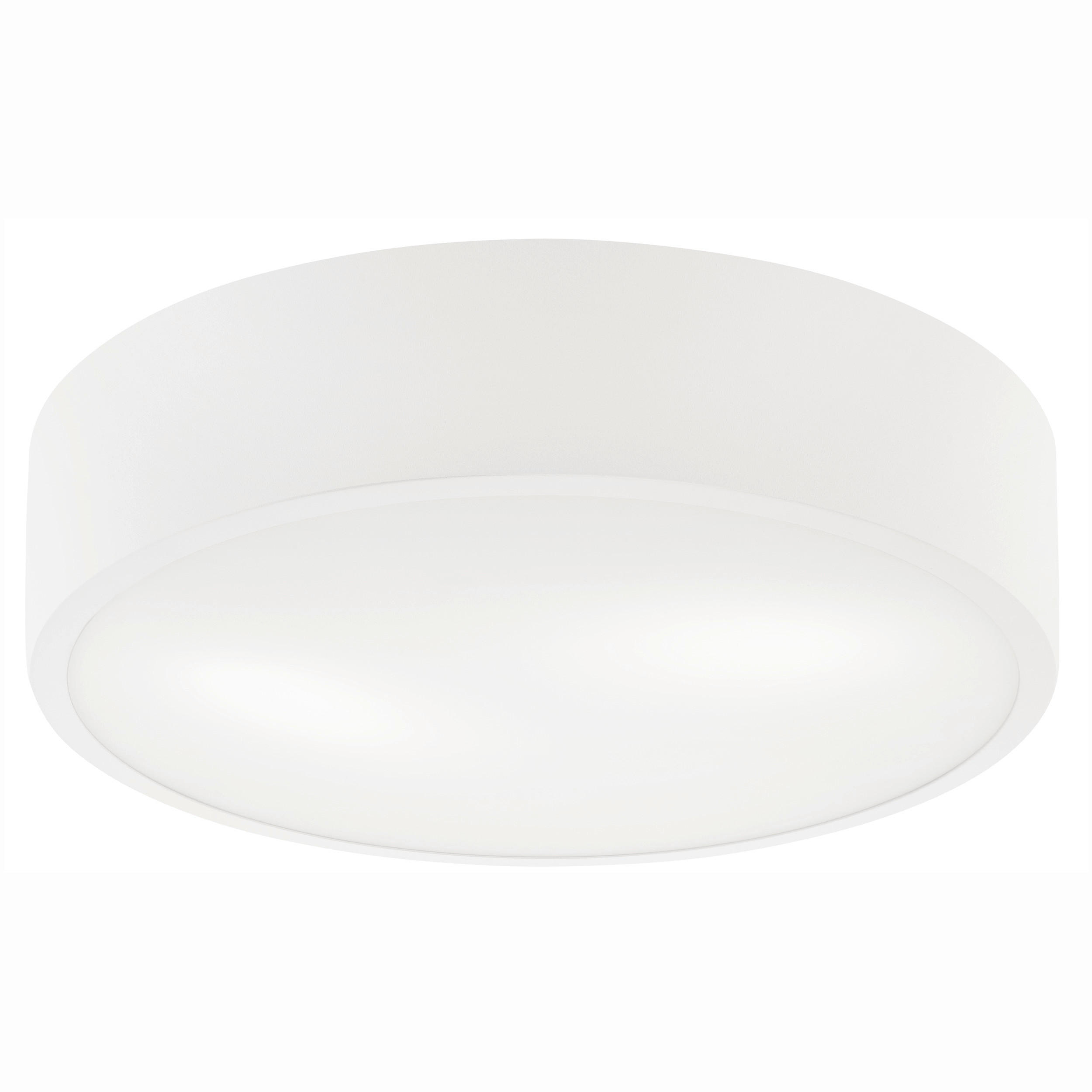 DECKENLEUCHTE  36/8 cm    - Weiß Hochglanz, KONVENTIONELL, Glas/Metall (36/8cm)