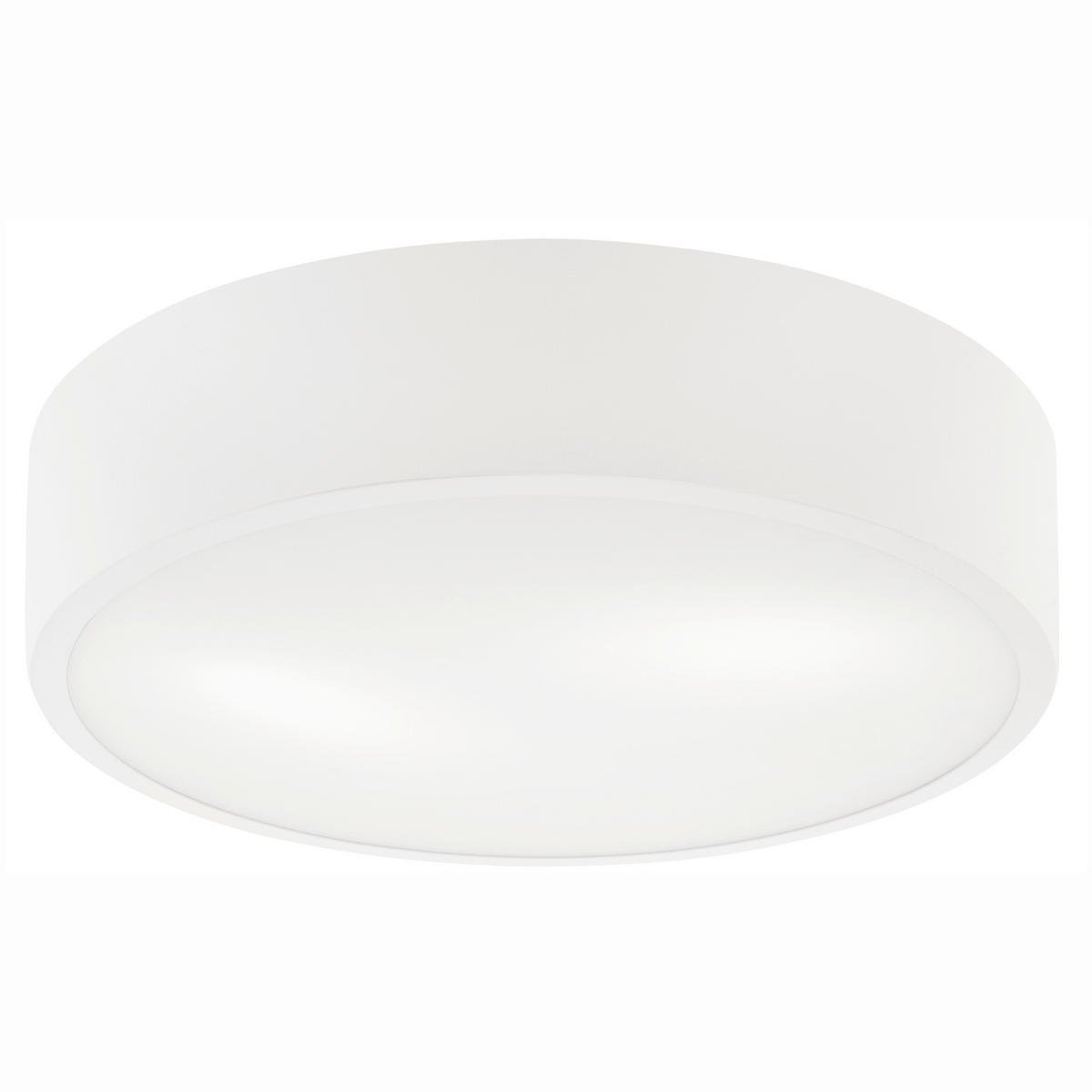 DECKENLEUCHTE  36/8 cm    - Weiß Hochglanz, KONVENTIONELL, Glas/Metall (36/8cm)
