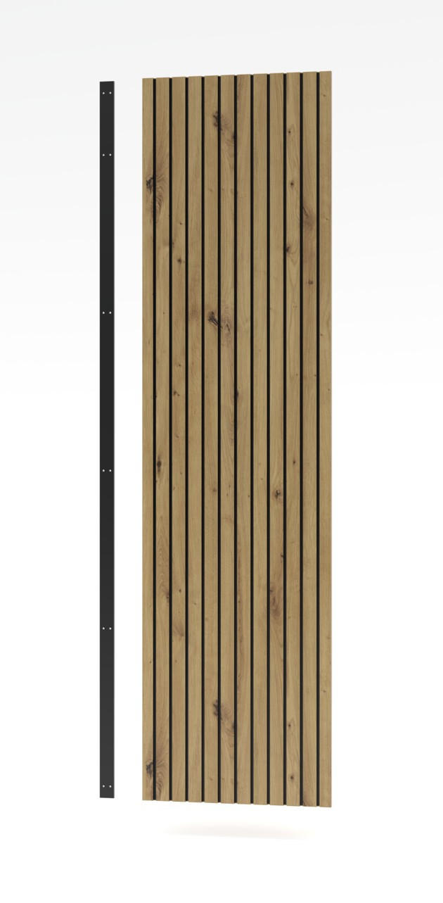 WANDPANEEL 50/186/4 cm  - Graphitfarben/Eiche Artisan, Design, Holzwerkstoff (50/186/4cm) - MID.YOU